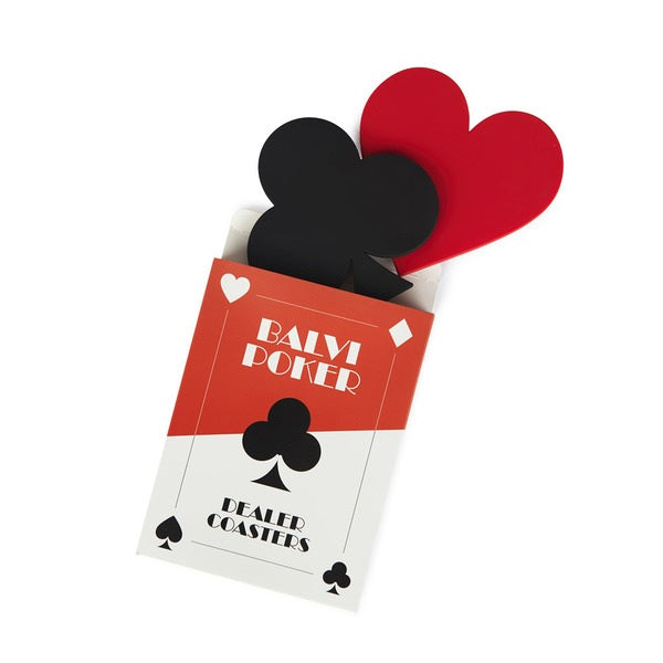 Balvi Coasters Dealer X4 Red/Black Plastic