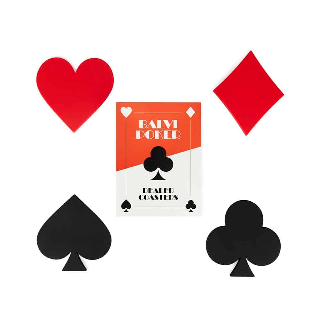 Balvi Coasters Dealer X4 Red/Black Plastic