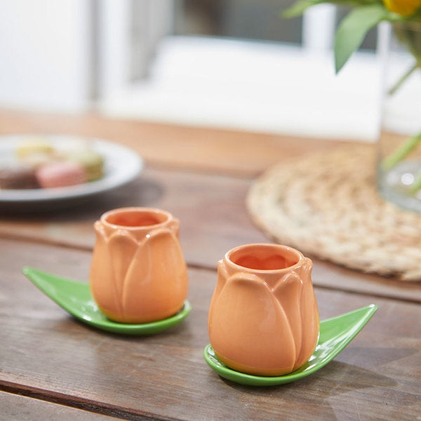 Balvi Coffee Cup Set Tulip Orange X2 Ceramic