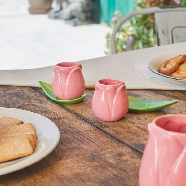 Balvi Coffee Cup Set Tulip Pink X2 Ceramic