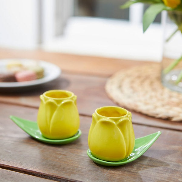 Balvi Coffee Cup Set Tulip Yellow X2 Ceramic