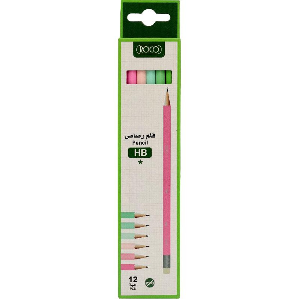 Roco Premium Hexagonal Pink Pastel Assorted Pencil Hb STN 12