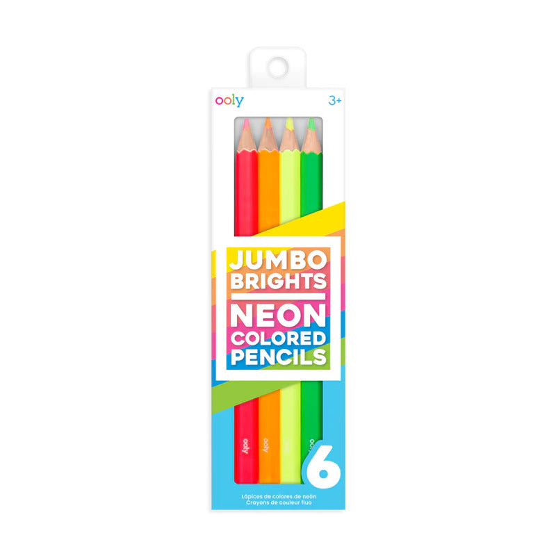 Ooly Jumbo Brights Neon Colored Pencils Set Of 6