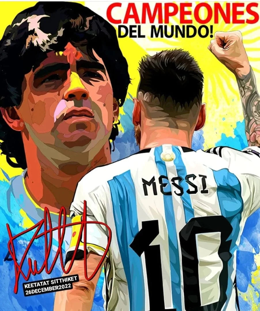 Famous Pop Art Campeones Del Mundo Black L