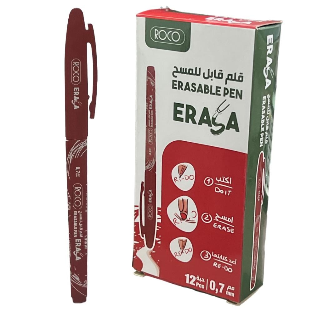 Roco Erasable Pen Red Ink Color 0.7 Mm Ballpoint 12 Pens