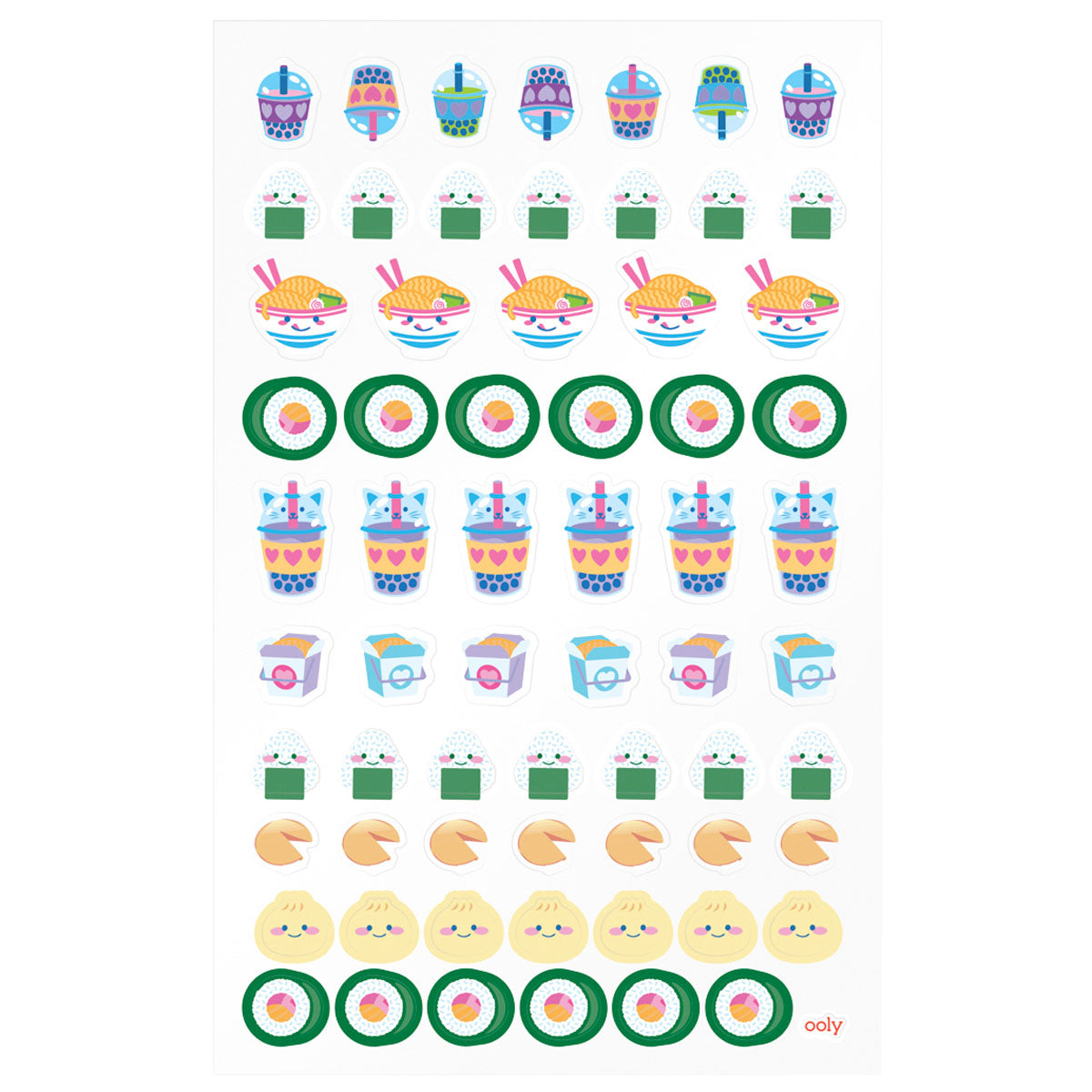 Ooly Stickiville Stickers: Ramen & Sushi Standard 1 Sheet