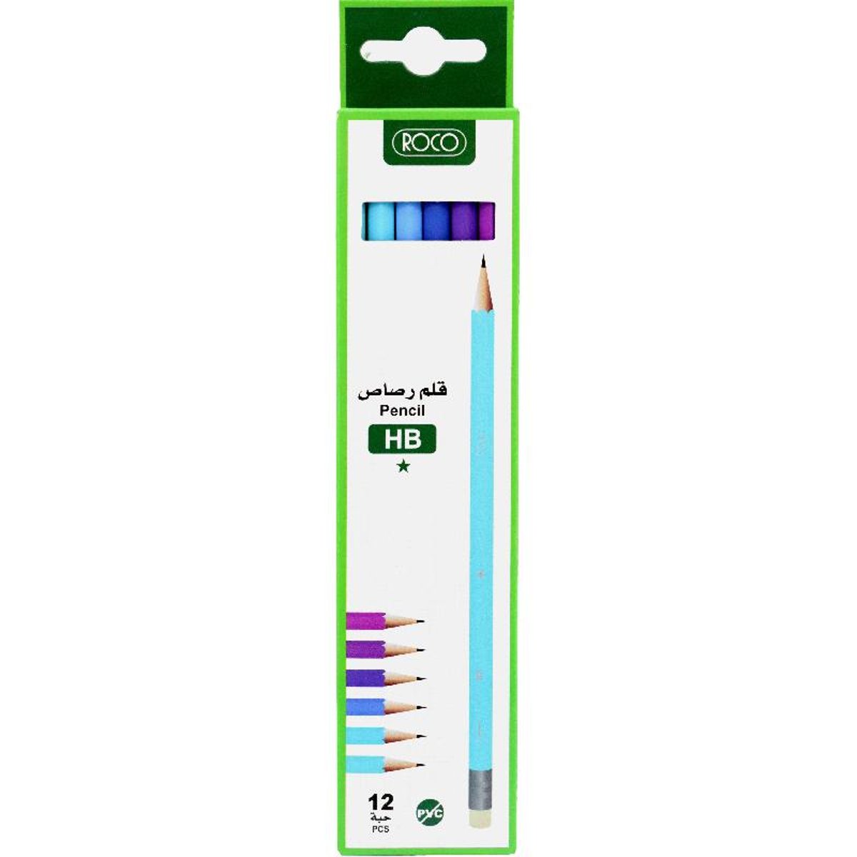 Roco Premium Hexagonal Blue Pastel Assorted Pencil Hb 12