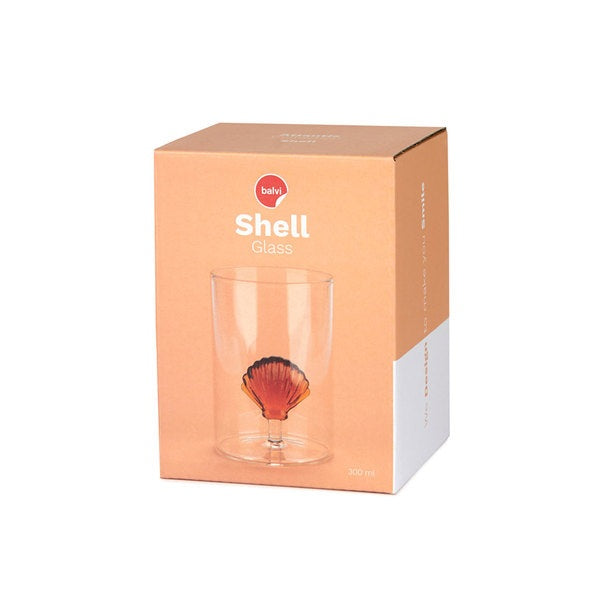 Balvi Glass Atlantis Shell Amber Glass