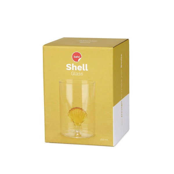 Balvi Glass Atlantis Shell Yellow Glass