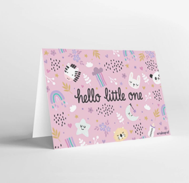 Mukagraf Hello Little One Girl Mini Greeting Cards