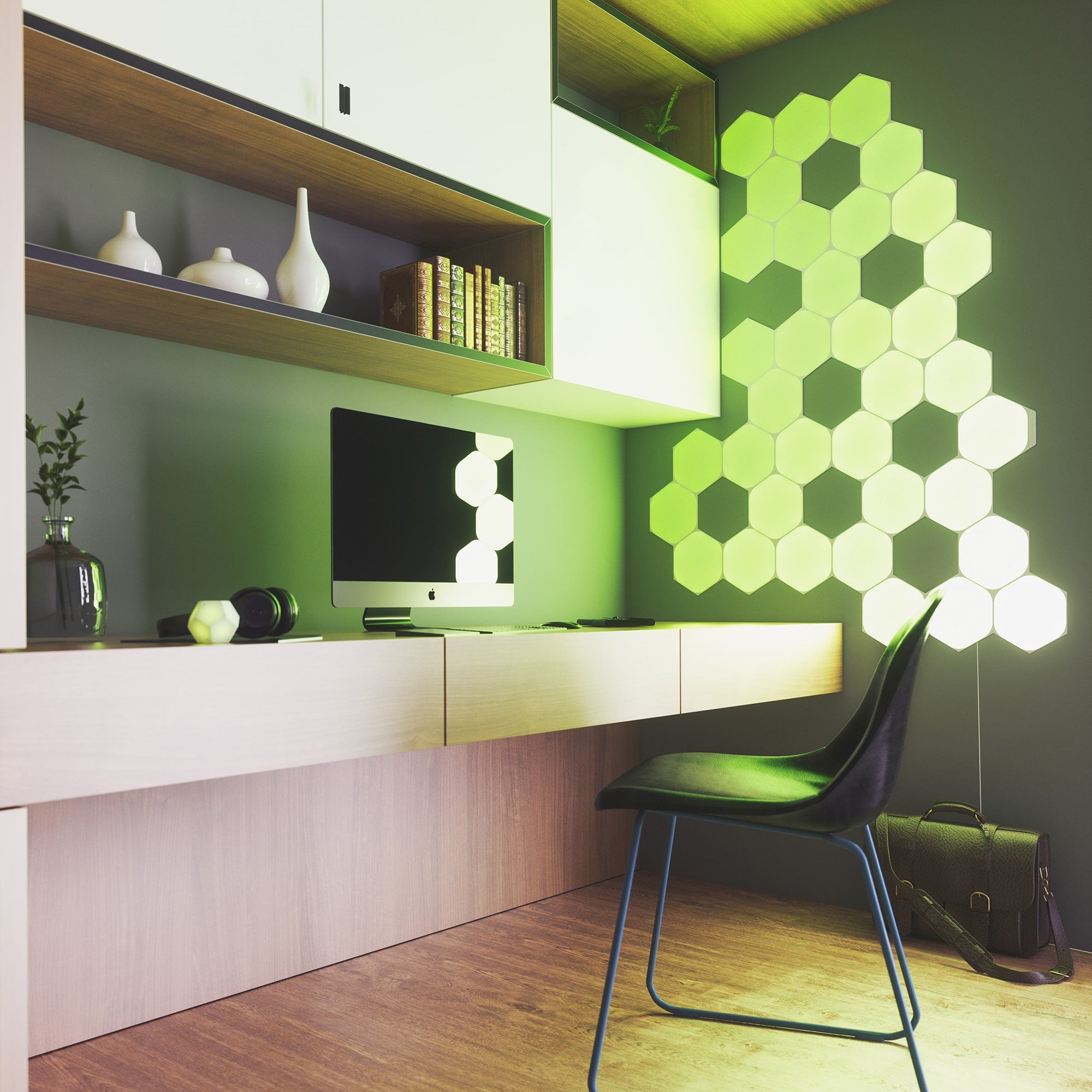 Nanoleaf Shapes Hexagon مجموعة البداية - 9 لوحات - أبيض