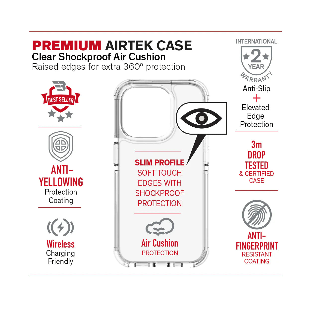 Baykron AIRTEK Clear case Military - iPhone 15 Pro