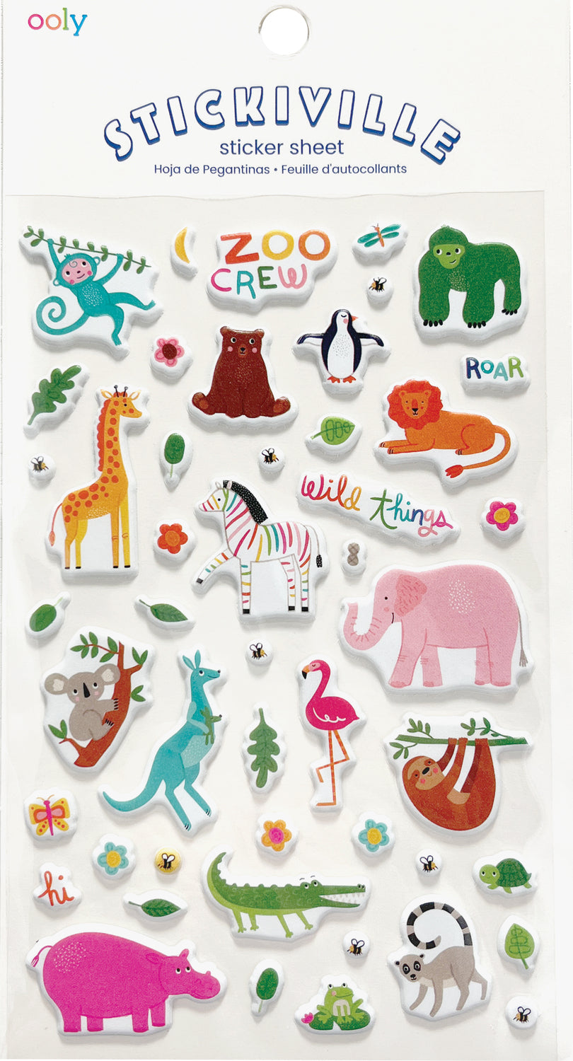 Ooly Stickiville Stickers: Zoo Crew Standard 1 Sheet