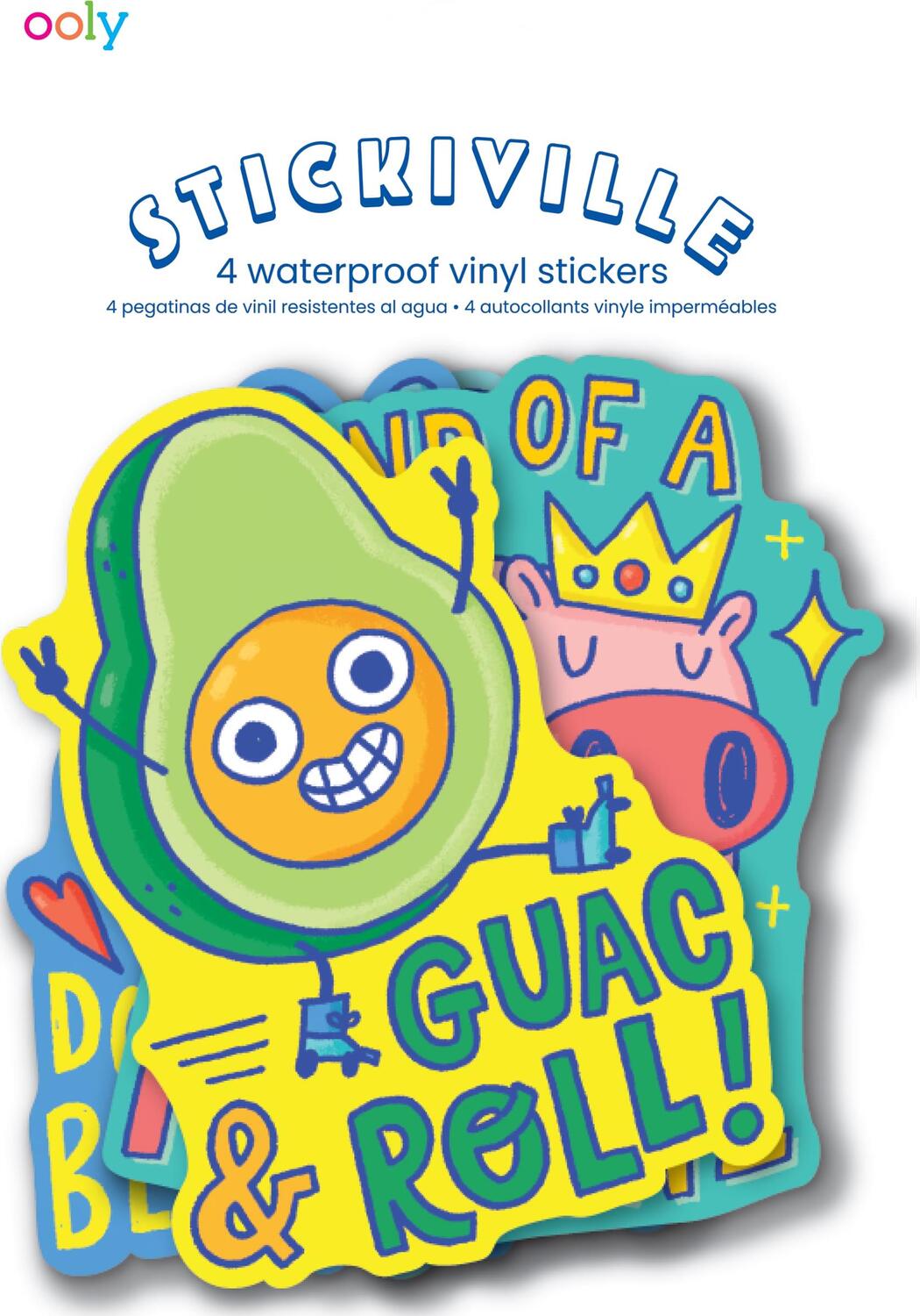Ooly Stickiville Stickers: Punny Pals Vinyl Set Of 4