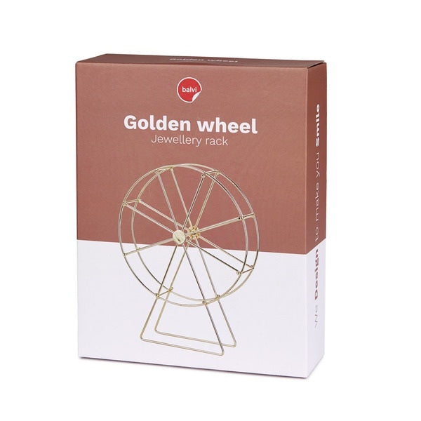 Balvi Jewellery Rack Golden Wheel Golden Metal