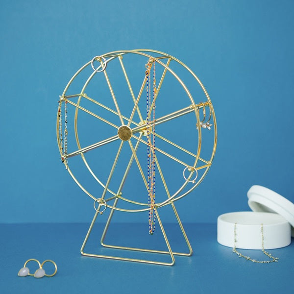 Balvi Jewellery Rack Golden Wheel Golden Metal