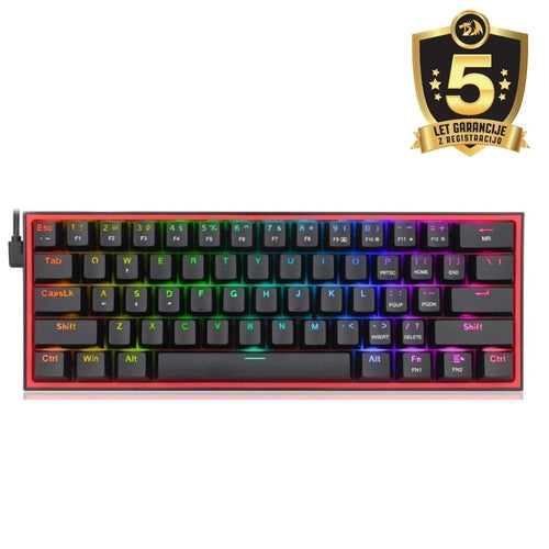 Redragon Fizz 60% Wired Rgb Gaming Keyboard -White/Pink