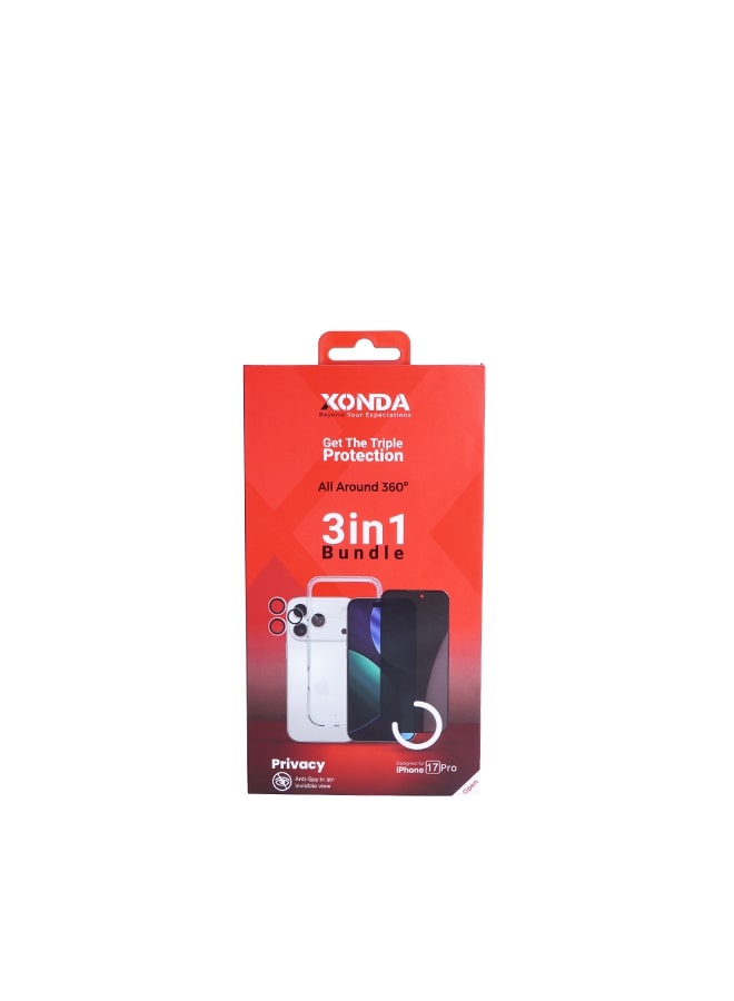 Xonda 3IN1 for Iphone 17 Pro Privacy