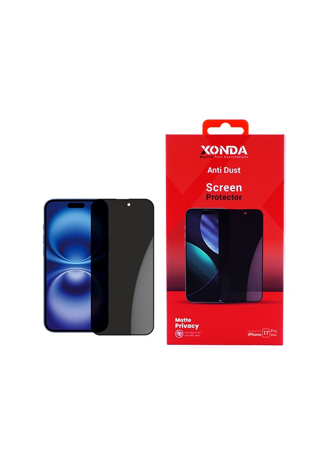 Xonda Iphone 17 ProMax Screen Protector Privacy Matte