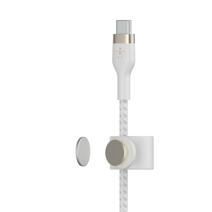 بيلكين - كابل - USB-C إلى USB-C - سيليكون مضفر - 2.0 - 1م - أبيض