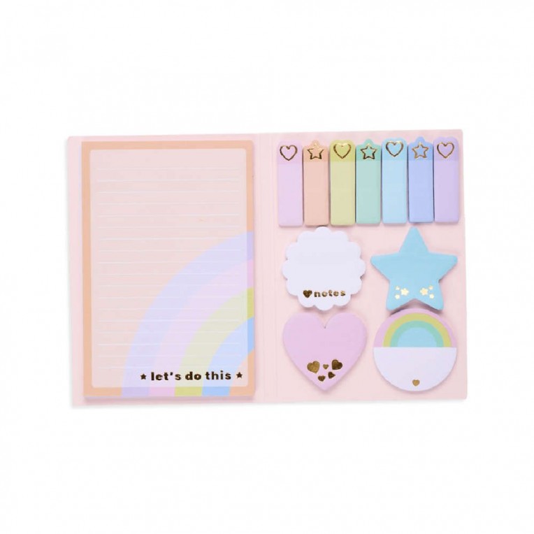 Ooly Side Notes Sticky Tab Notes Set Pastel Rainbows