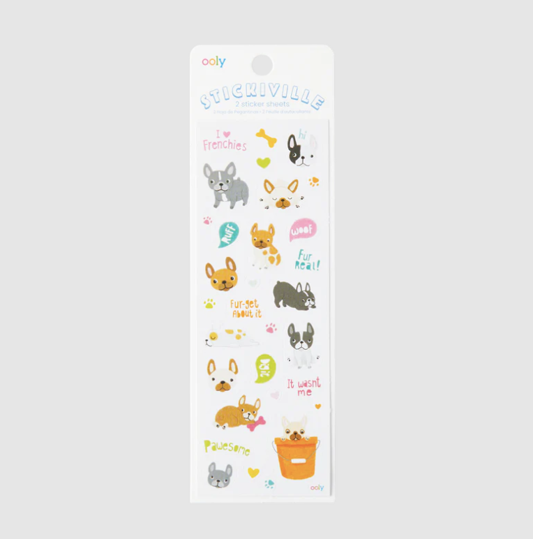 Ooly Stickiville Stickers: Frenchies Skinny 2 Sheets