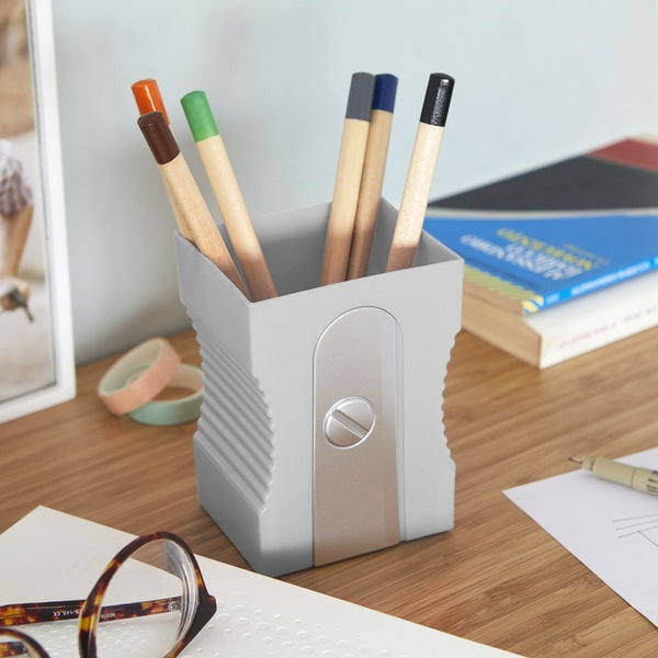 Balvi Pen Holder Sharpener Gray Plastic