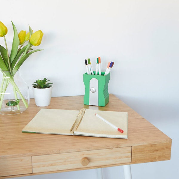 Balvi Pen Holder Sharpener Green Plastic