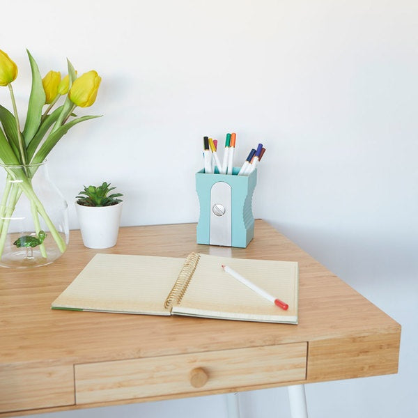Balvi Pen Holder Sharpener Turquoise Plastic