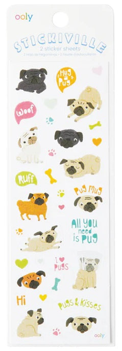 Ooly Stickiville Stickers: Pugs Skinny 2 Sheets