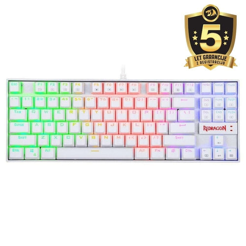 Redragon Kumara White, Wired Mechanical Keyboard, Rgb