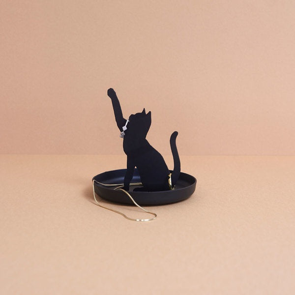 Balvi Ring Holder Feline Black Metal