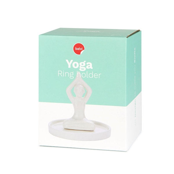 Balvi Ring Holder Yoga White Ceramic