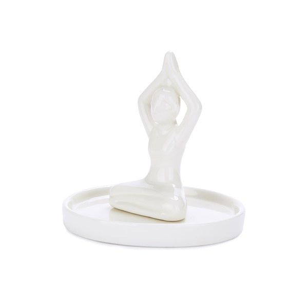 Balvi Ring Holder Yoga White Ceramic