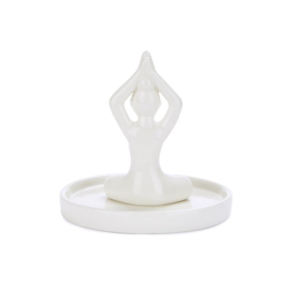 Balvi Ring Holder Yoga White Ceramic