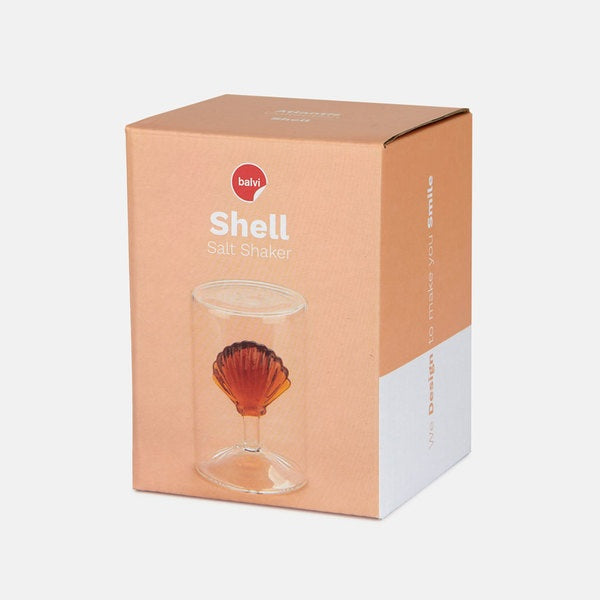 Balvi Salt Shaker Atlantis Shell Amber Glass