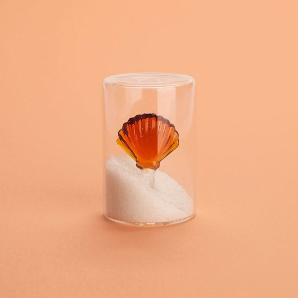 Balvi Salt Shaker Atlantis Shell Amber Glass