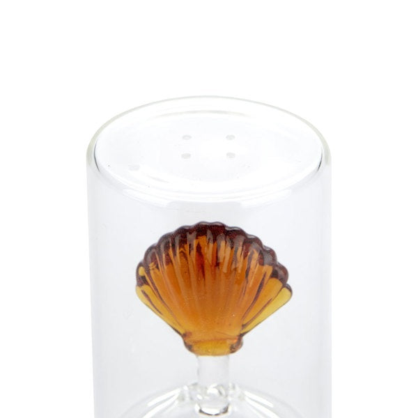 Balvi Salt Shaker Atlantis Shell Amber Glass
