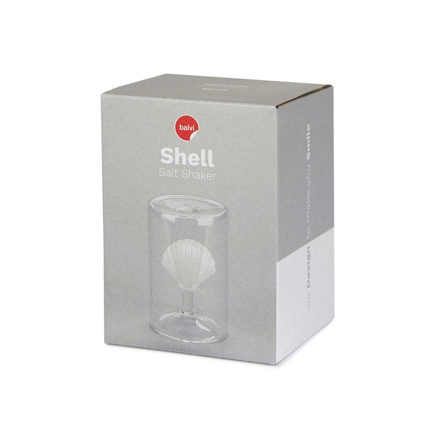 Balvi Salt Shaker Atlantis Shell White Glass