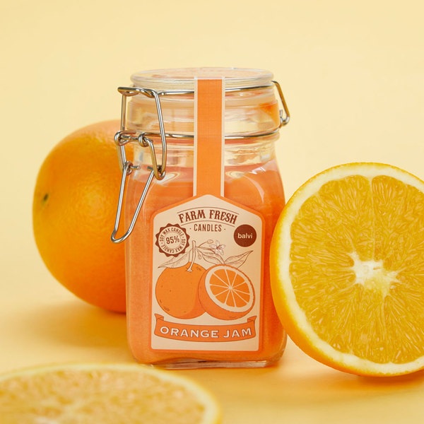 Balvi Scented Candle Farm Fresh Orange Wax/Glass