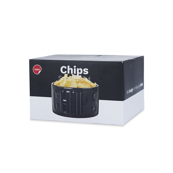Balvi Snack Tray Chips Black Ceramic