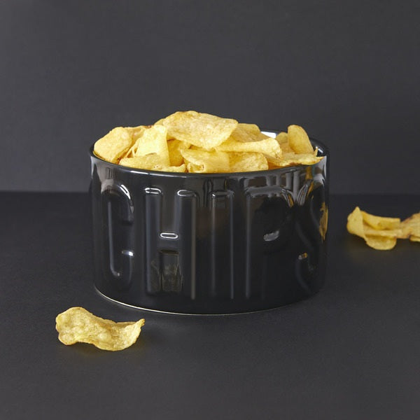 Balvi Snack Tray Chips Black Ceramic