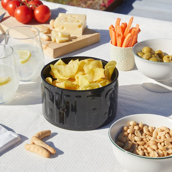 Balvi Snack Tray Chips Black Ceramic