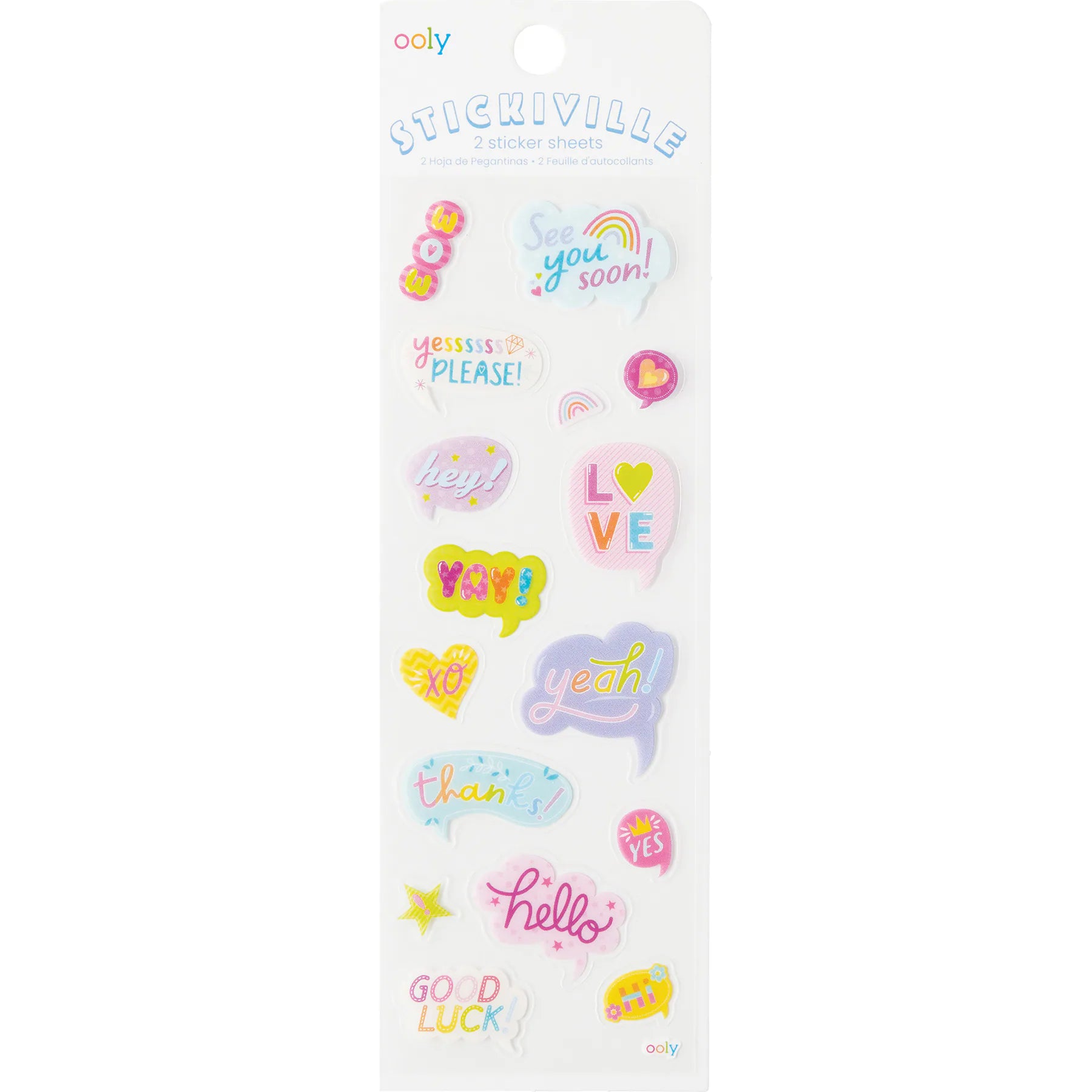 Ooly Stickiville Stickers: Cute Thoughts Skinny 2 Sheets