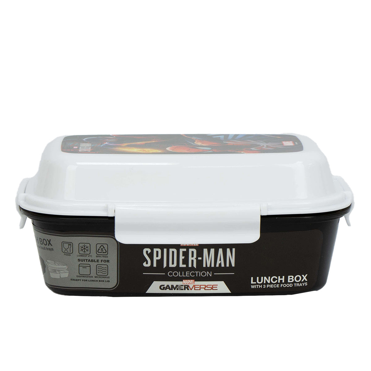 Marvel Spider Man Lunch Box With 4 Clip & 4 Trays
