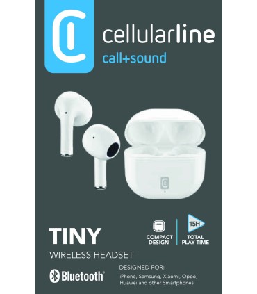 Cellularline Tws Bt Earphones Tiny Tws Univ. White