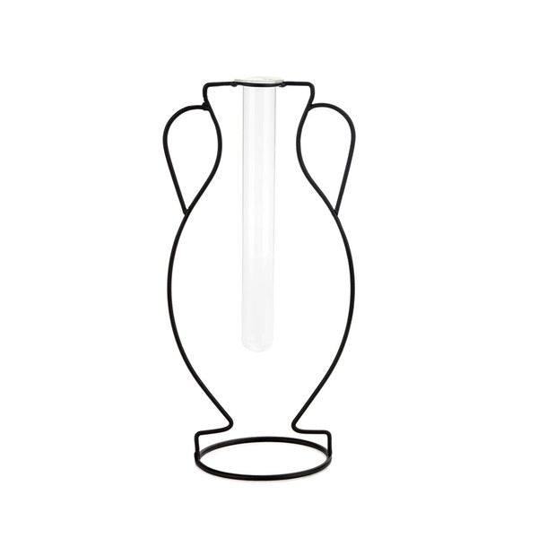 Balvi Vase Hellas Silhouette Black Metal/Glass